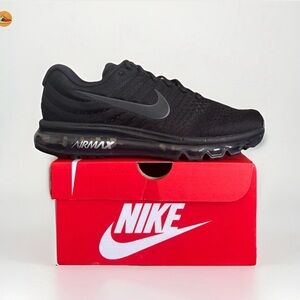 Size 13 - Nike Air Max 2017 Triple Black Men’s Sneakers Athletic 849559-004 NEW